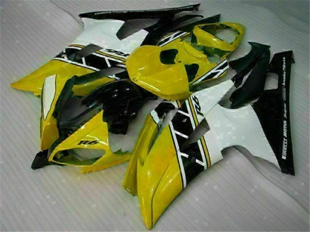 Yellow White 08-16 Yamaha YZF R6 Motorcycle Fairings Yellow White 08-16 Yamaha YZF R6 Motorcycle Fairings