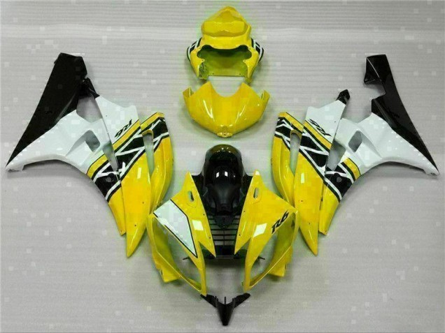 Yellow White Black 06-07 Yamaha YZF R6 Motorcycle Fairing