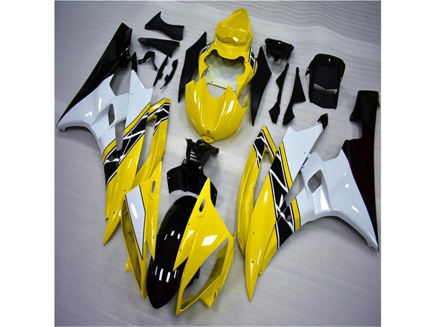 Yellow White Black 06-07 Yamaha YZF R6 Motorcycle Fairings Yellow White Black 06-07 Yamaha YZF R6 Motorcycle Fairings