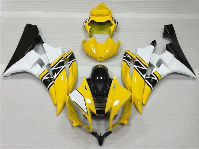 Yellow White Black 06-07 Yamaha YZF R6 Motorcycle Fairings Yellow White Black 06-07 Yamaha YZF R6 Motorcycle Fairings
