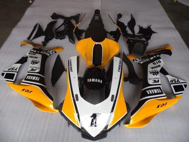 Yellow White Black 15-19 Yamaha YZF R1 Motorcycle Fairings Yellow White Black 15-19 Yamaha YZF R1 Motorcycle Fairings